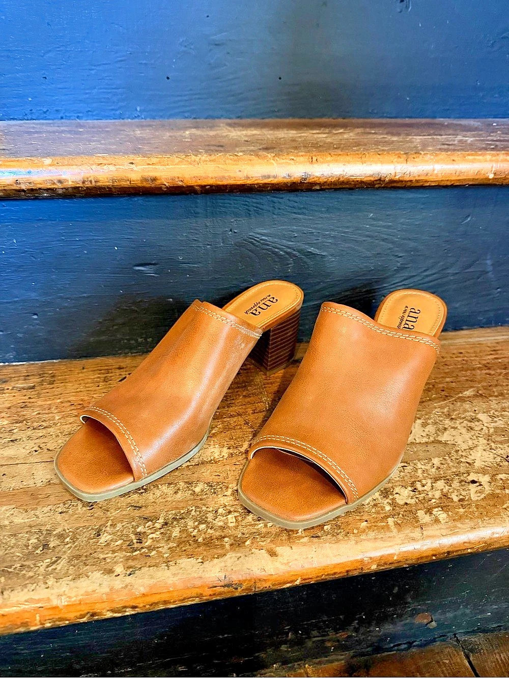 Sole Society Women's Brown Block Heel Mules